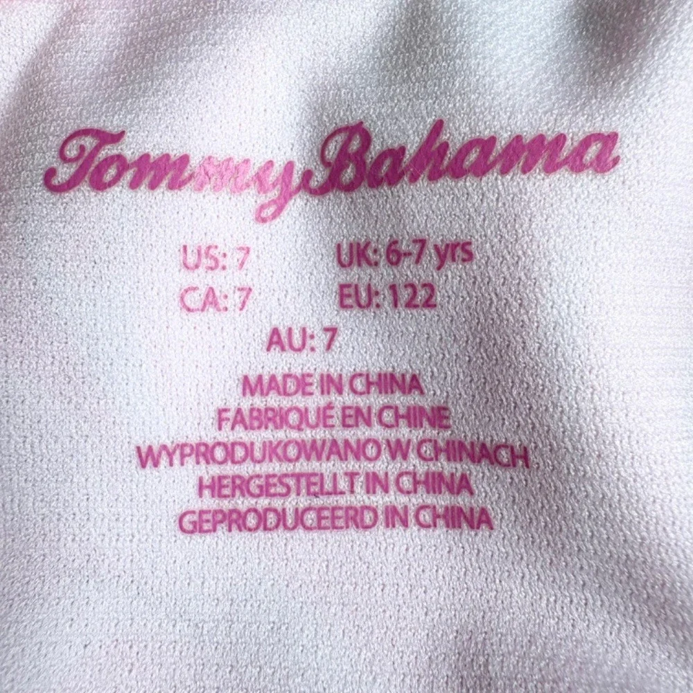 Tommy‎ Bahama Marble Ruffle One Piece Swimsuit Girls 7 Pink